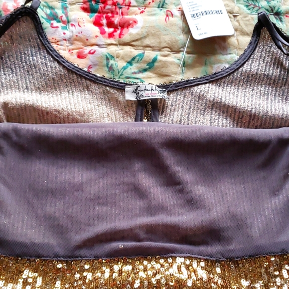 Free People Stop & Stare Black Sequin Cami S,M,L - Picture 6 of 11